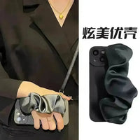 Pleated Wristband Bag Phone Case (For iPhones) - Bear Hugs