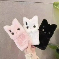 Plush Furry Cat Phone Case (For iPhones) - Bear Hugs