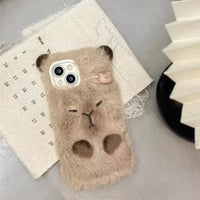 Plush Velvet Capybara Case (For iPhones) - Bear Hugs