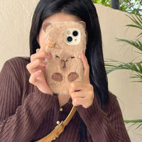 Plush Velvet Capybara Case (For iPhones) - Bear Hugs