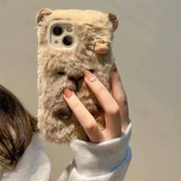 Plush Velvet Capybara Case (For iPhones) - Bear Hugs