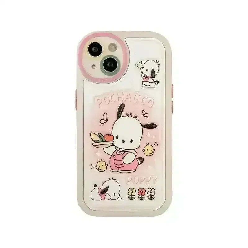 Pochacco Embossed Leather Phone Case (For iPhones) - Bear Hugs