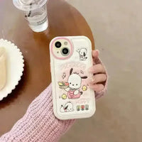 Pochacco Embossed Leather Phone Case (For iPhones) - Bear Hugs