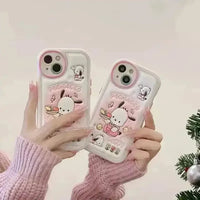 Pochacco Embossed Leather Phone Case (For iPhones) - Bear Hugs