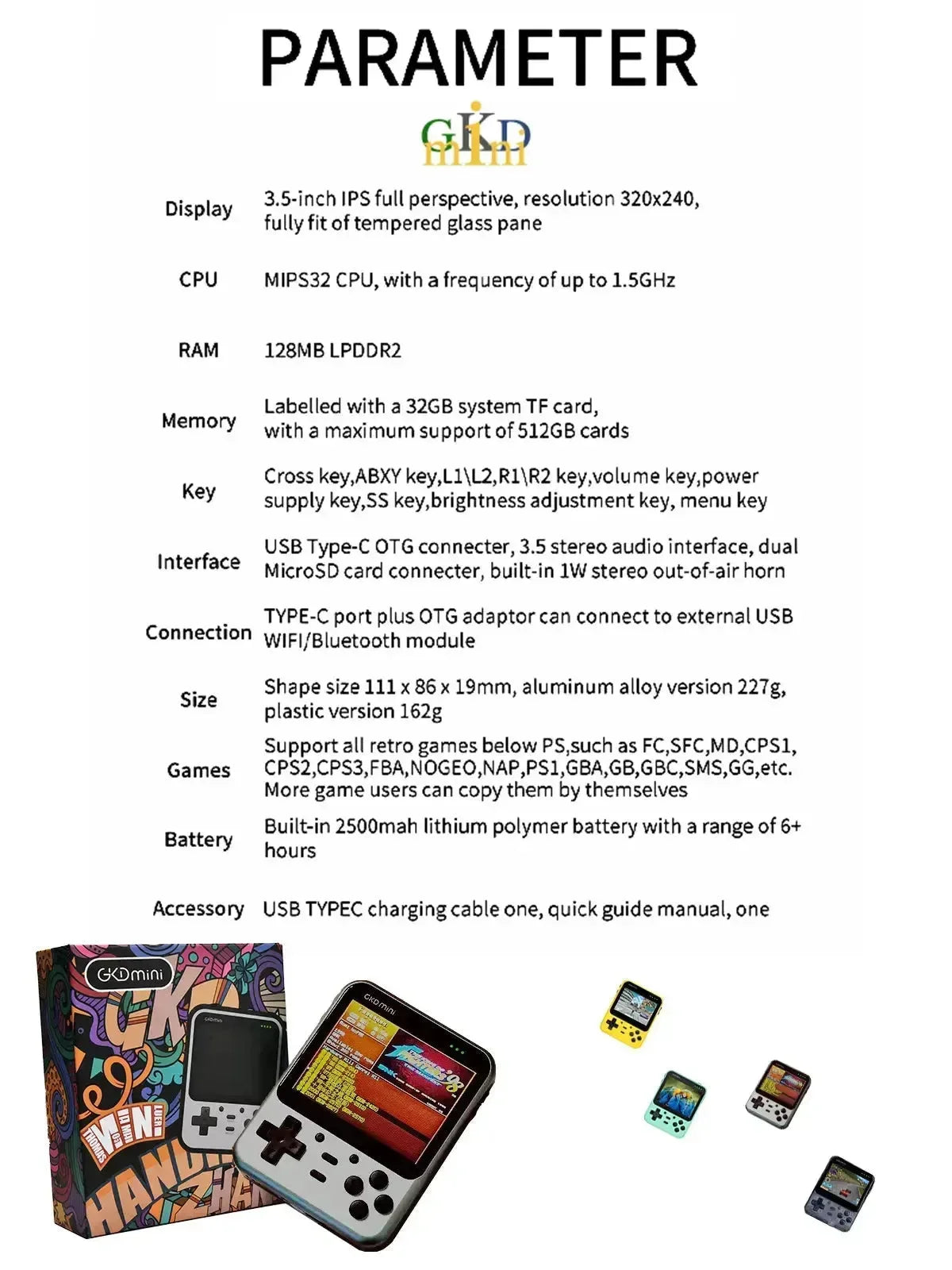 Pocket Arcade GKD Mini Retro Console - Bear Hugs