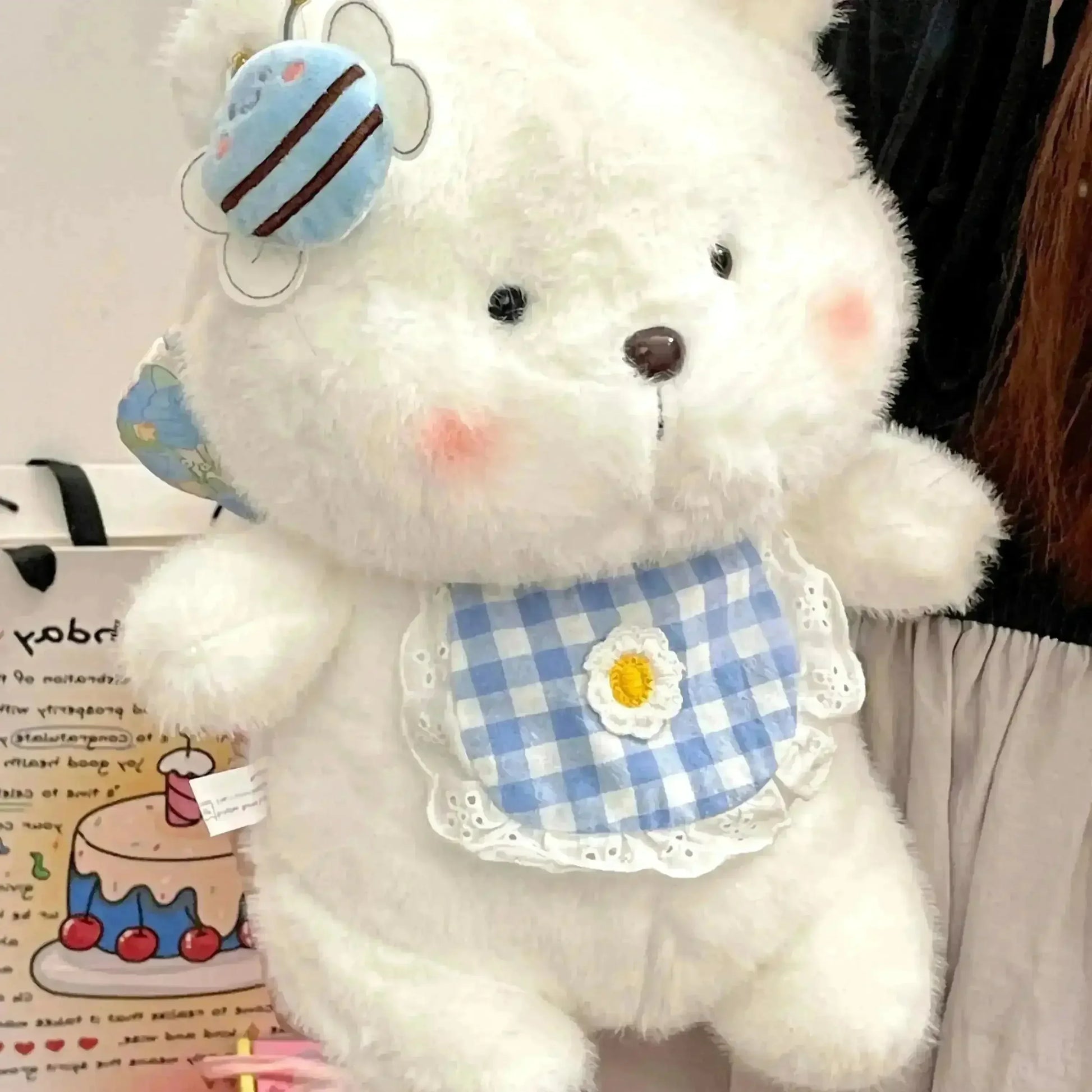 Polar Bear Bow Plush Toy (35 cm) - Bear Hugs