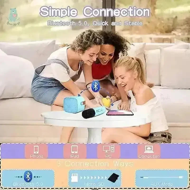 Portable Mini Karaoke Speaker and Mic - Bear Hugs