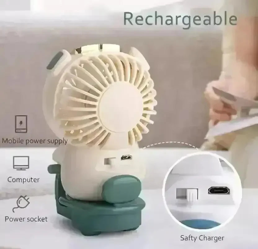 Portable Mini Scooter Fan with Light - Bear Hugs