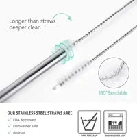 Premium Metal Straw with Brush for Stanley Tumbler (30 oz/40 oz) - Bear Hugs