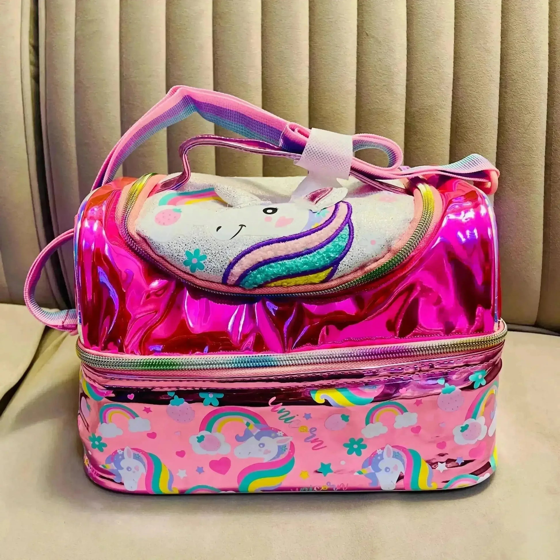 Premium Mid-Zip Double Decker Lunch Bag - Bear Hugs