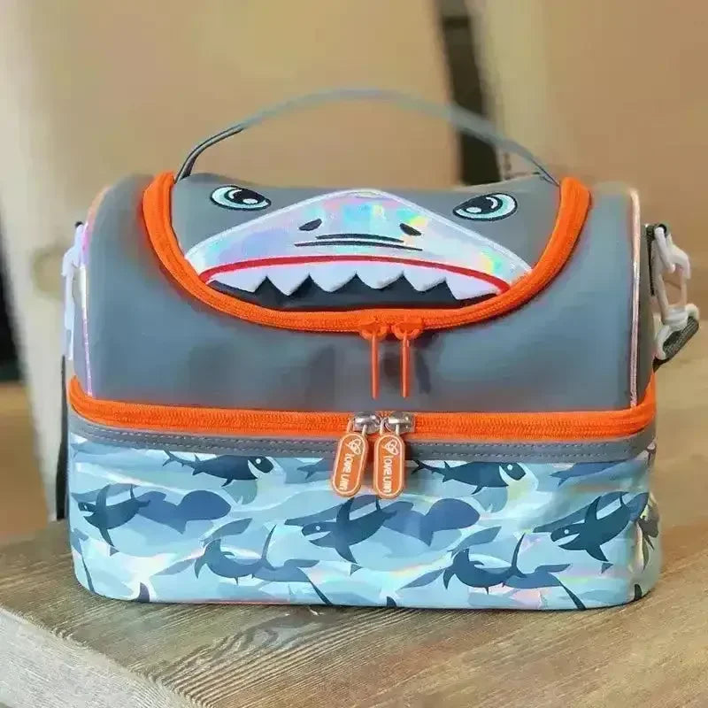 Premium Mid-Zip Double Decker Lunch Bag - Bear Hugs