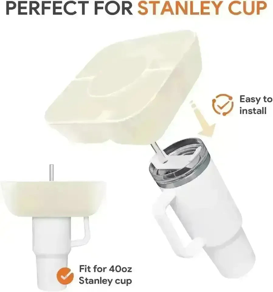 Premium Silicon Food Tray with Lid for Stanley Tumbler - Bear Hugs