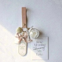 Preserved Rose Love Tag Keychain - Bear Hugs