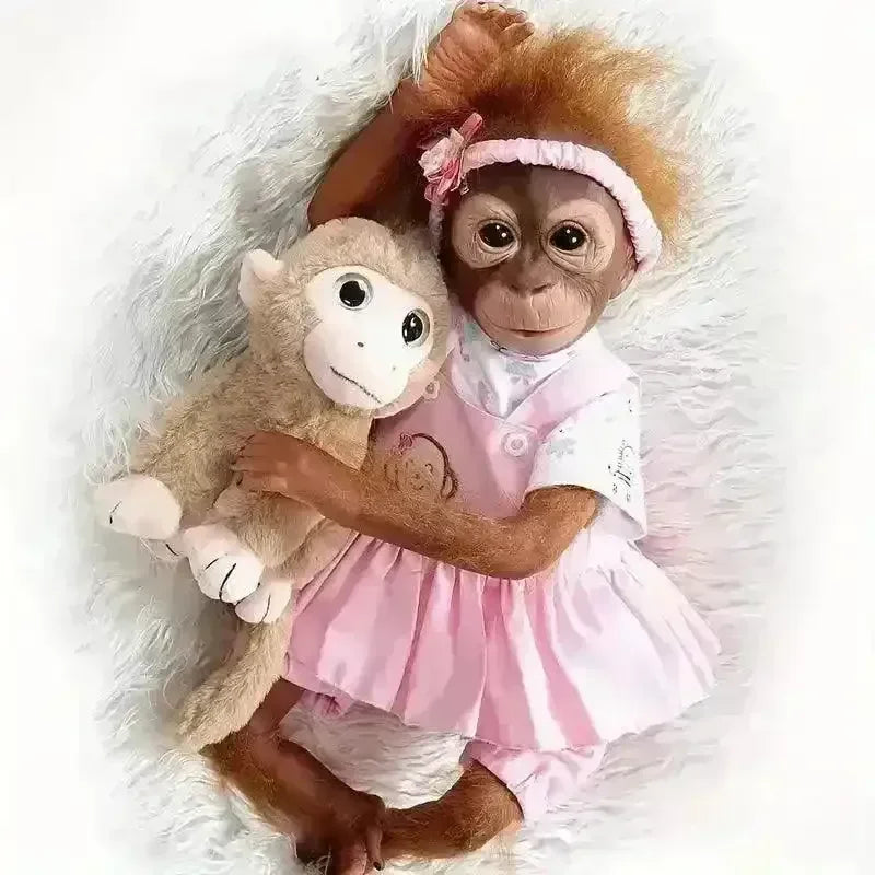 Pink Realistic Orangutan Monkey Doll (55 cm)