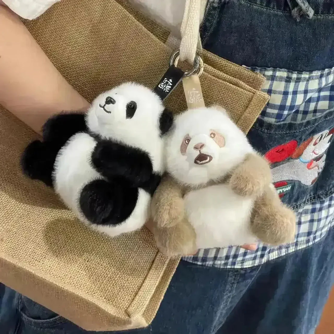 Realistic Panda Plush Keychain - Bear Hugs