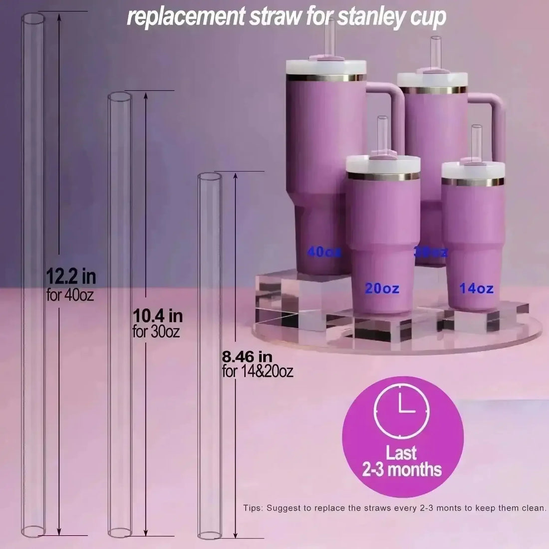 Replacement Straws For Stanley Cup (14 oz/20 oz) - Bear Hugs