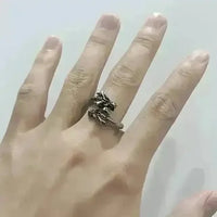 Retro Double Headed Dragon Open Ring - Bear Hugs