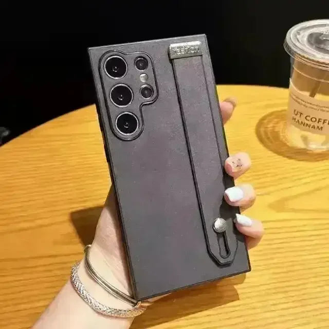 Retro Leather Bracket Texture Case (For Samsung) - Bear Hugs