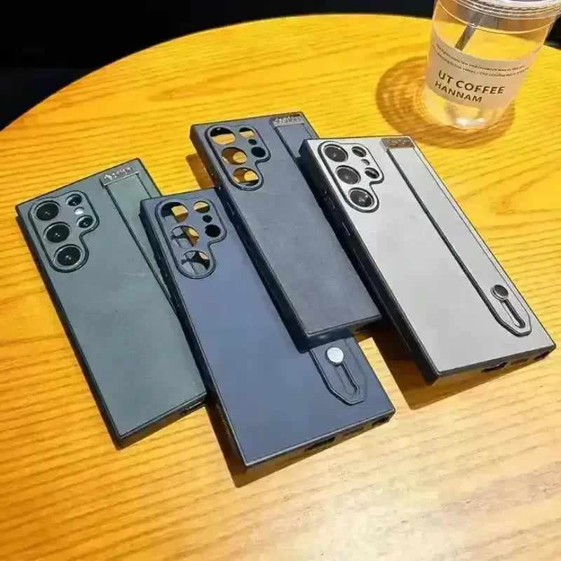 Retro Leather Bracket Texture Case (For Samsung) - Bear Hugs