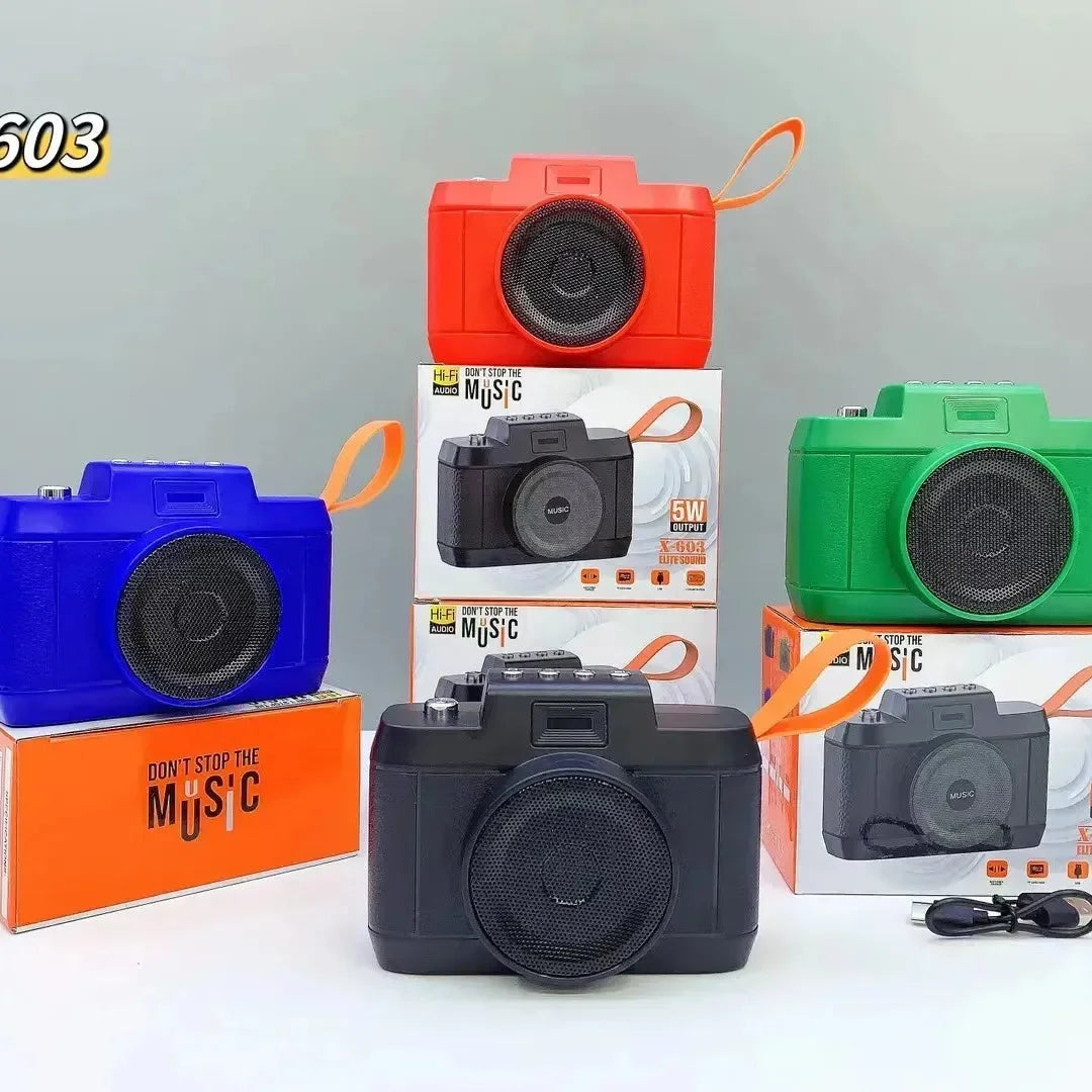 Retro-Sonic Camera-Shaped Bluetooth Speaker - Bear Hugs