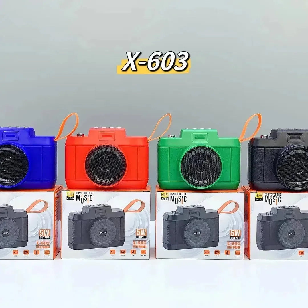 Retro-Sonic Camera-Shaped Bluetooth Speaker - Bear Hugs