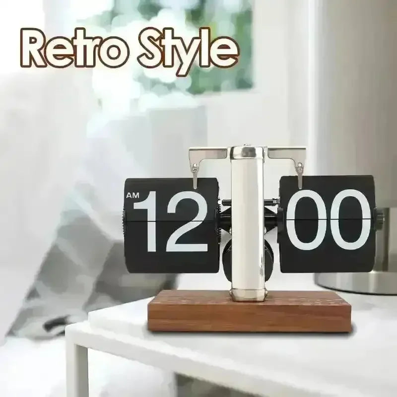Retro Vintage Mechanical Flip Clock - Bear Hugs