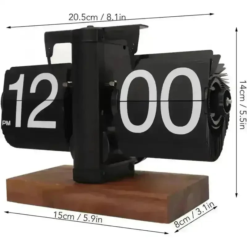 Retro Vintage Mechanical Flip Clock - Bear Hugs