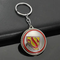 Rotating Superman Logo Keychain - Bear Hugs
