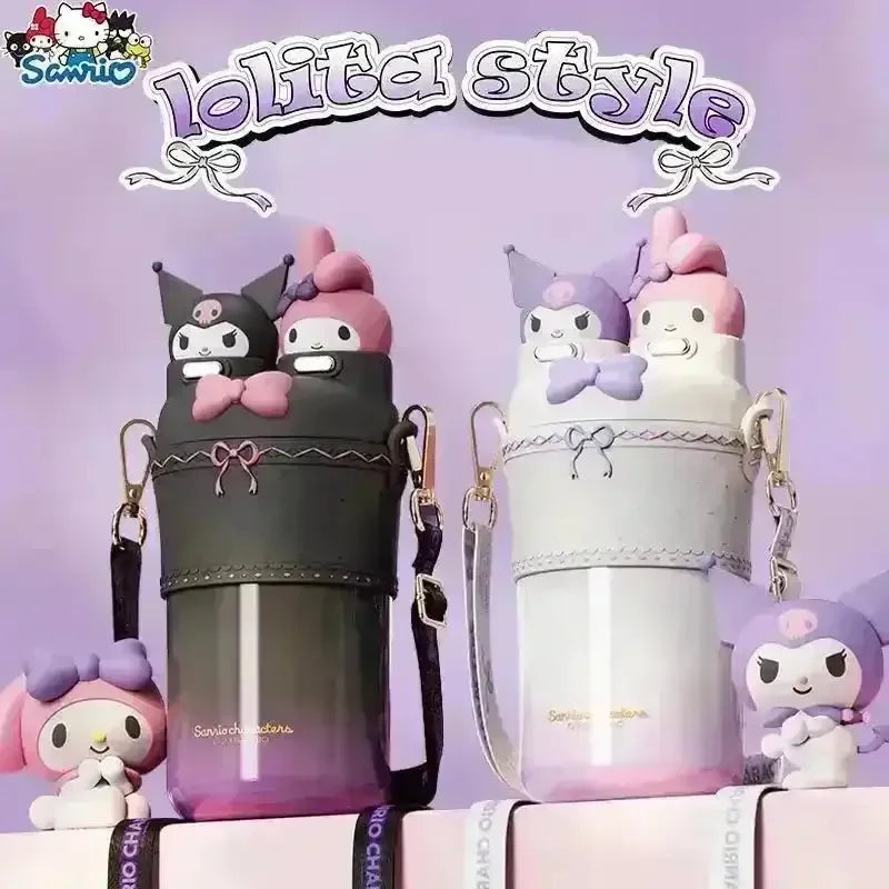 Sanrio 2 in 1 Kuromi & My Melody Steel Kawaii Bottle (550 ml) - Bear Hugs