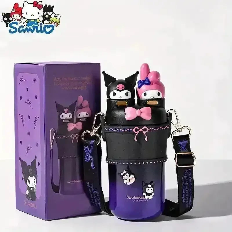 Sanrio 2 in 1 Kuromi & My Melody Steel Kawaii Bottle (550 ml) - Bear Hugs