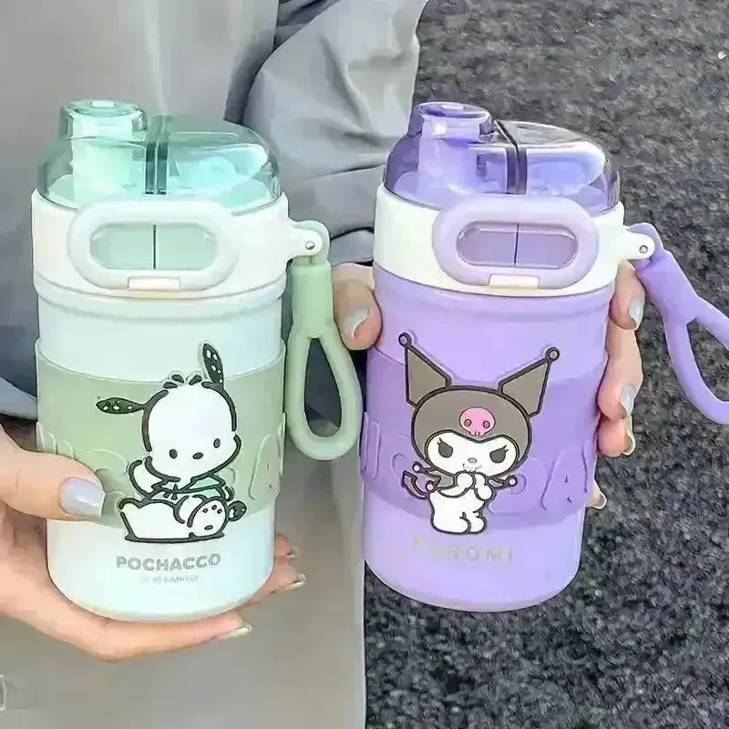 Sanrio 2 in 1 Spout & Straw Steel Bottle (430 ml) - Bear Hugs