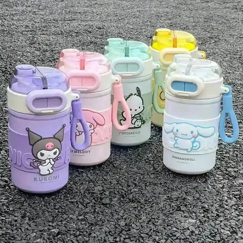 Sanrio 2 in 1 Spout & Straw Steel Bottle (430 ml) - Bear Hugs