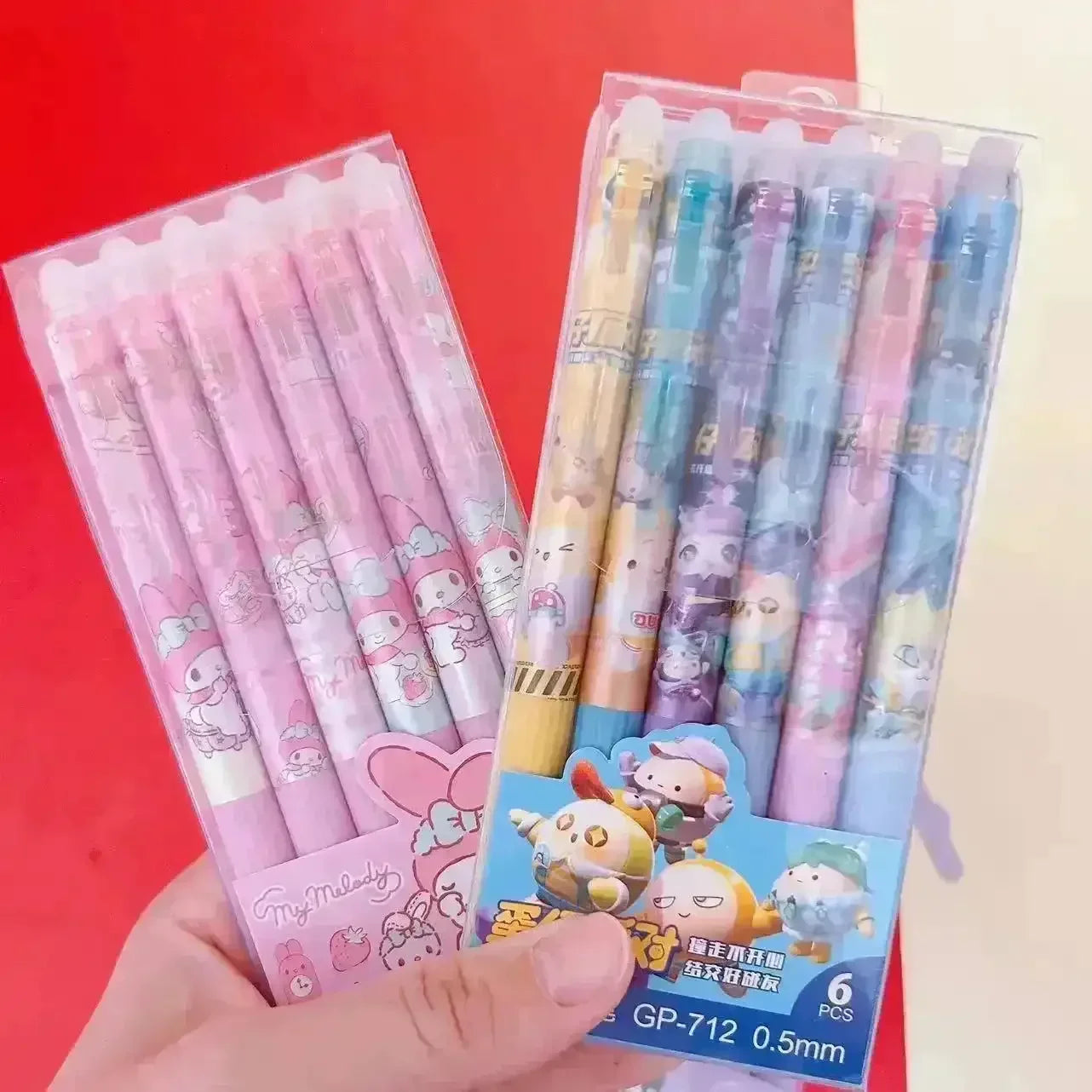Sanrio & Egg Party Erasable Gel Pen (Set of 6) - Bear Hugs