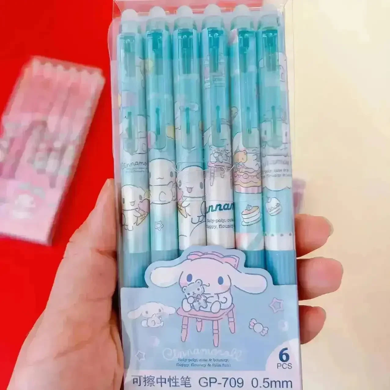 Sanrio & Egg Party Erasable Gel Pen (Set of 6) - Bear Hugs