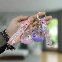 Sanrio Aqua-Charm Acrylic Liquid Keychain - Bear Hugs
