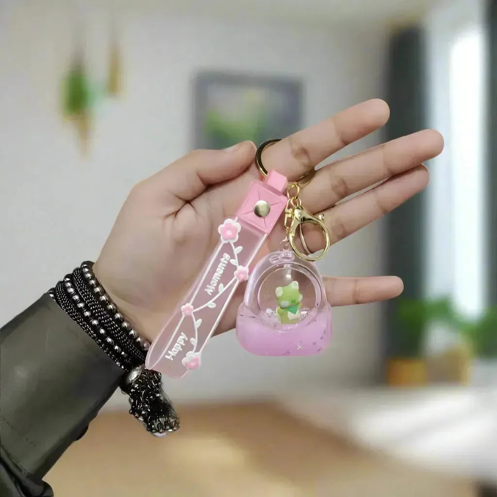 Sanrio Aqua-Charm Acrylic Liquid Keychain - Bear Hugs