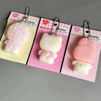 Sanrio Flocking Mascot Squishy Toy Keychain - Bear Hugs