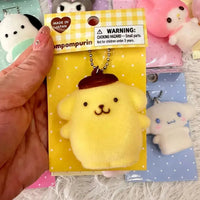 Sanrio Flocking Mascot Squishy Toy Keychain - Bear Hugs