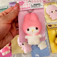 Sanrio Flocking Mascot Squishy Toy Keychain - Bear Hugs