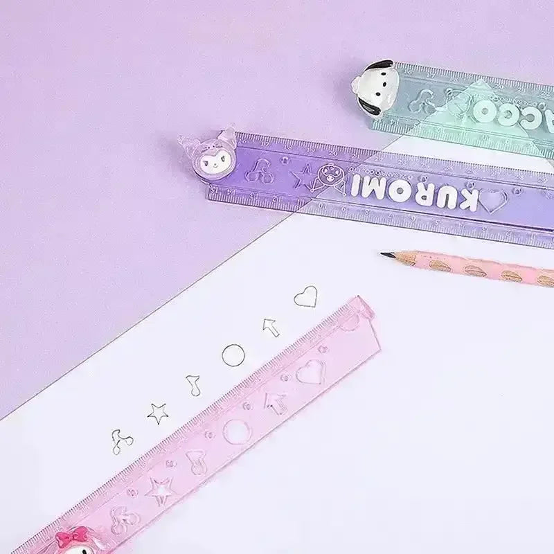 Sanrio Folding Ruler with Shapes (30 cm) - Bear Hugs