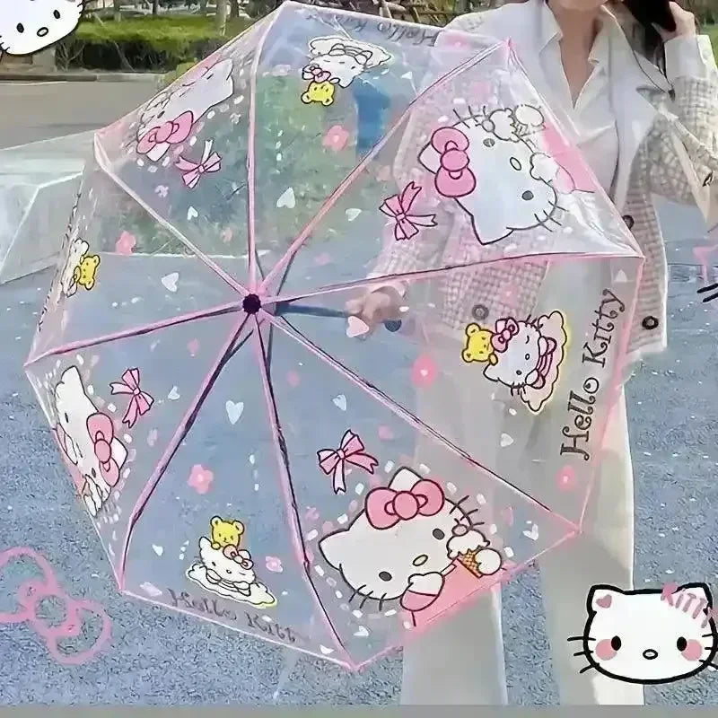 Parapluie Enfant Sanrio Hello Kitty 2013 - Rose à Pois, Occasion Très Bon état, Taille S