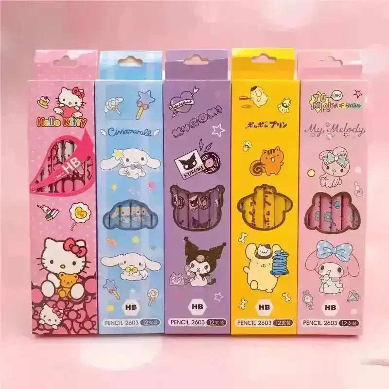 Sanrio Kawaii Pencil Set (12 Pcs) - Bear Hugs