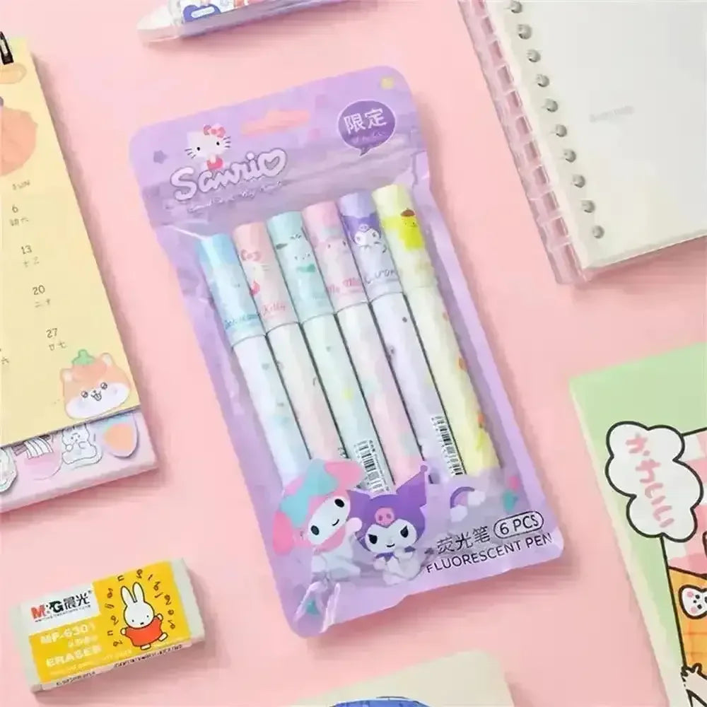 Sanrio Kawaii Pouch Highlighter (Set of 6) - Bear Hugs