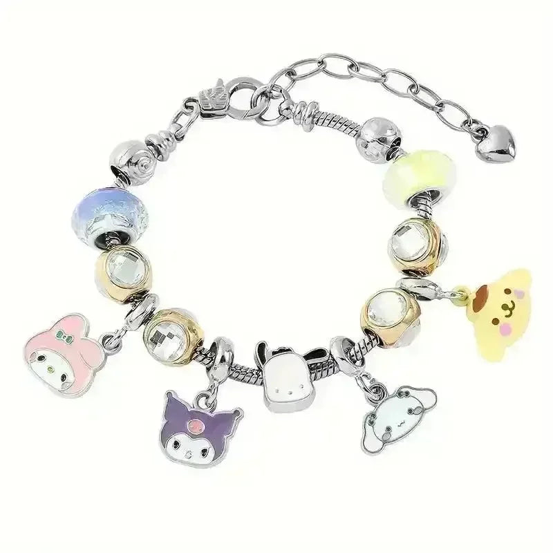 HQRKOTM Bracelet Kuromi – Bijou Sanrio Avec Breloque – Alliage Résistant – Longueur Ajustable 18+5 Cm – Accessoire Enfant Et Ado – Cadeau Anniversaire