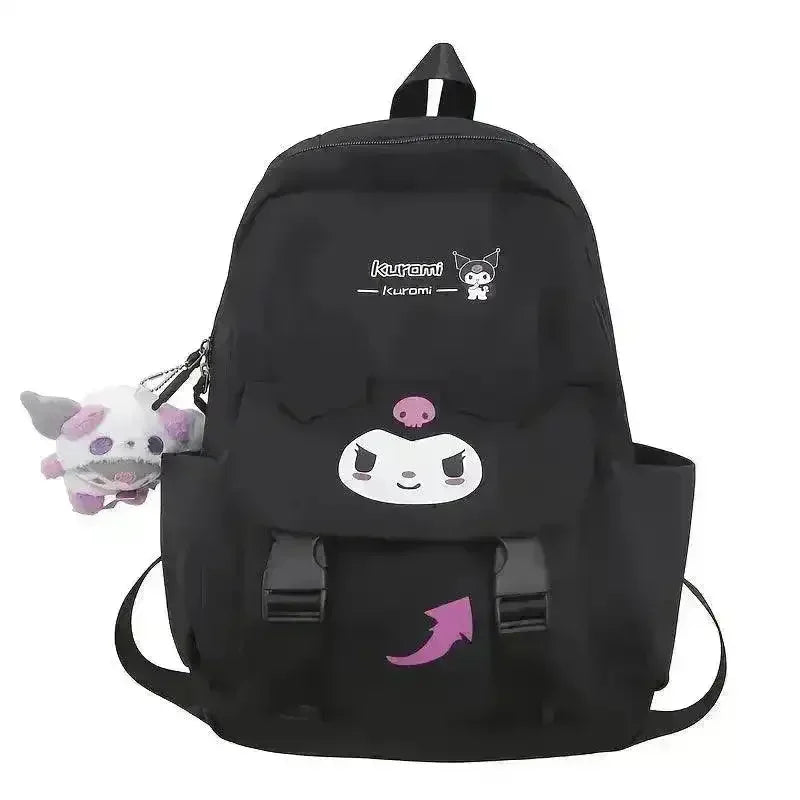 Black Kuromi BackpackSanliou Kuromi Cinnamoroll Kawaii School Bag