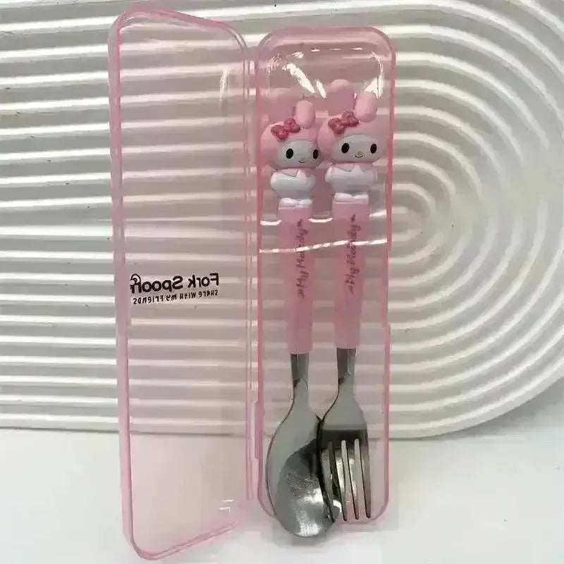 Sanliou Kuromi Hello Kitty Cinnamoroll Spoon Fork Set