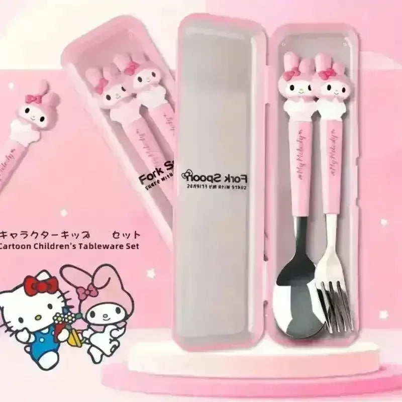 Sanliou Kuromi Hello Kitty Cinnamoroll Spoon Fork Set