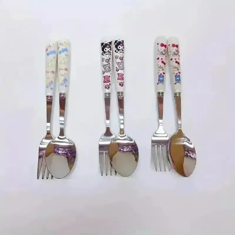 Sanliou Kuromi Hello Kitty Cinnamoroll Tableware Set (2 Pcs)