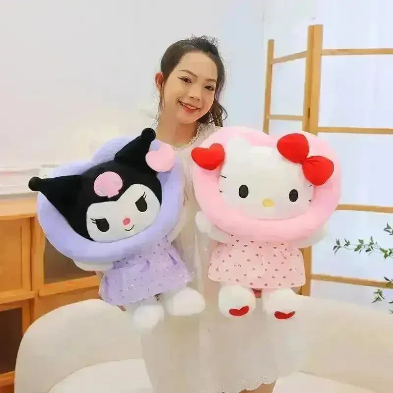 Sanliou Kuromi Hello Kitty Heart Plushies
