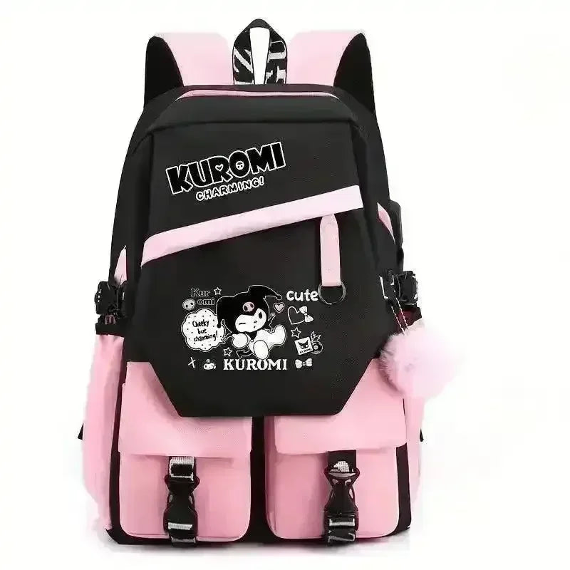 Pink Cheeky Kuromi Sanliou Kuromi Kawaii Fashion Backpack